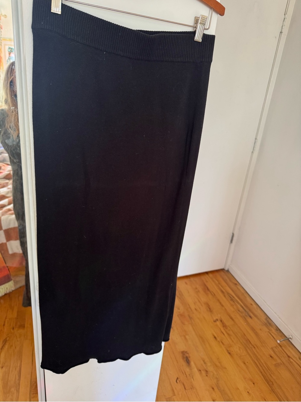 Free People Callie Sweater Set M Black Cropped Mock Neck Top Maxi Skirt 2PC - Picture 9 of 10